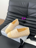 leather+weave patchwork boat shoes flats comfort women 2024 high quality 35-40