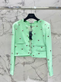 𝗦𝗔𝗜𝗡𝗧 𝗟𝗔𝗨𝗥𝗘𝗡*  love rivet wool coat short warm fashion women 2024 green pink SML high quality