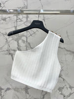 Blamai* Single shoulder asymmetrical camisole vest silm knitted women fashion 2024 SML