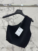 Blamai* Single shoulder asymmetrical camisole vest silm knitted women fashion 2024 SML