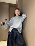 Gucc*  black gray Double sided T-shirt long sleeve oversize women men fashion 2024 SML