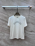 Moncle* hot drill short sleeve t-shirt loose tops women white pink 2024 SML