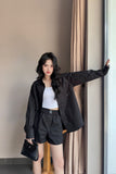 Alexand*r wang  black loose shirt blouse +shorts sets 2024