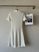 Self Portrai* The pearl buttons knitted a-line dress women 2024